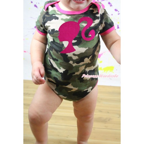 Camouflage Baby Jumpsuit & Hot Pink Barbie Princess Print TH547